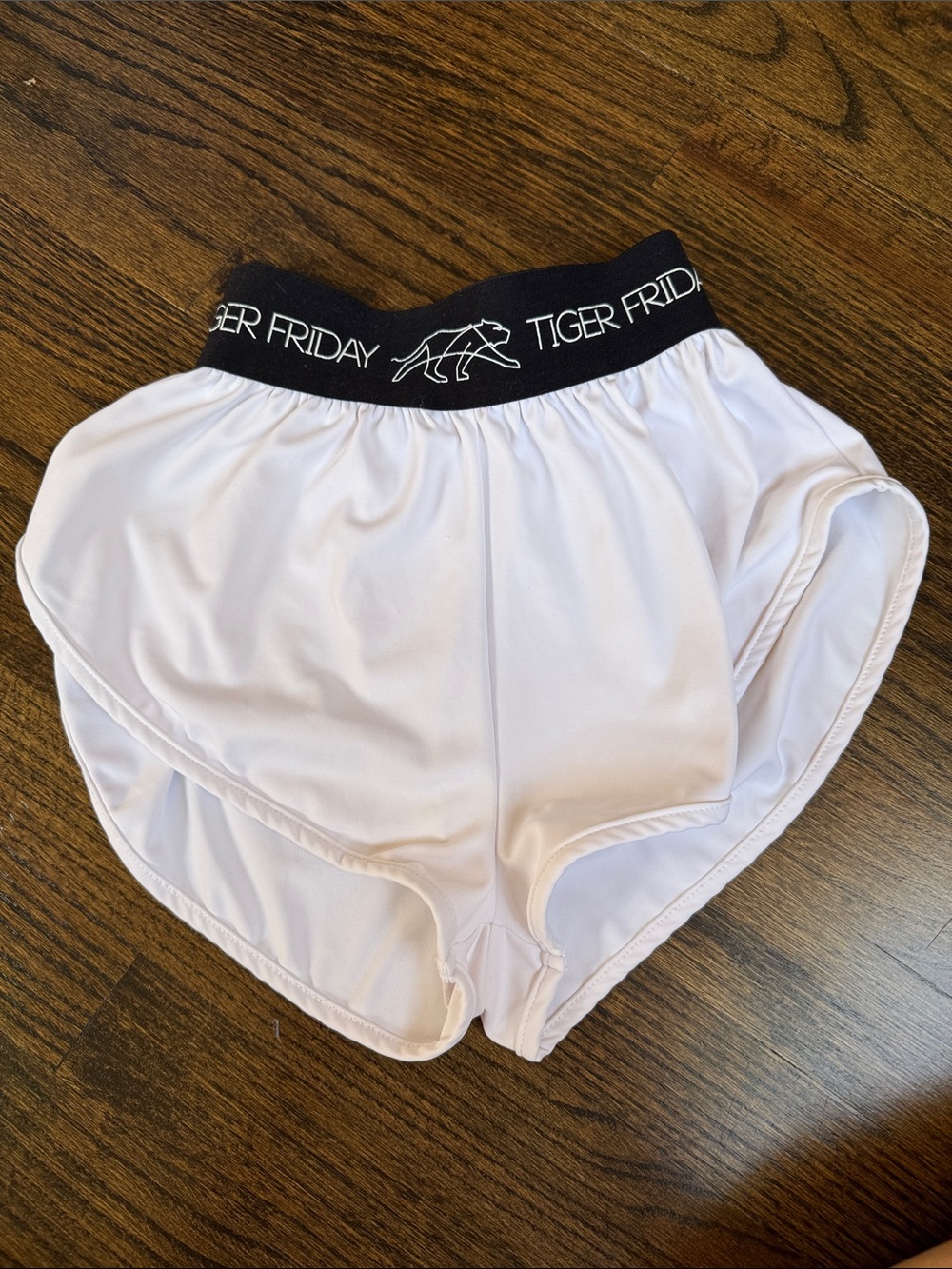 Tiger Friday Girls' White Athletic Shorts with Contrast Waistband